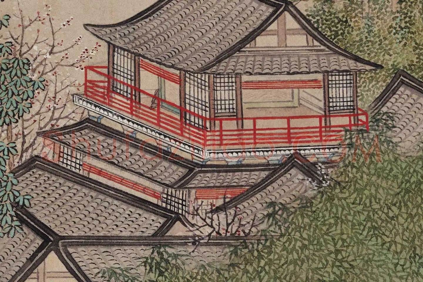 仇英《桃花源图》高清大图局部 (10)
