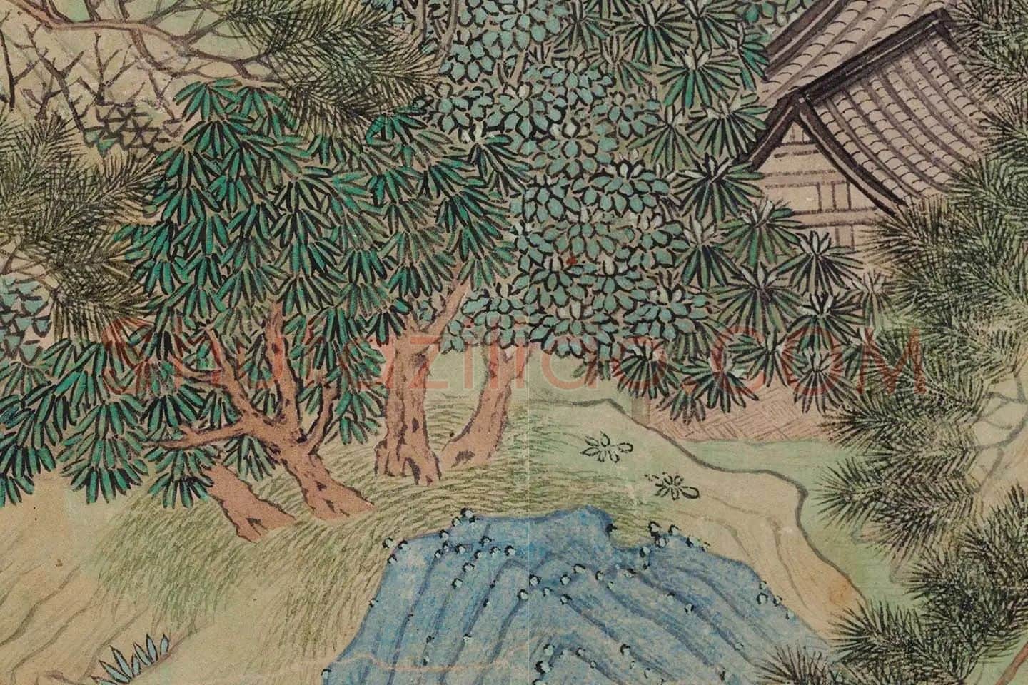 仇英《桃花源图》高清大图局部 (12)