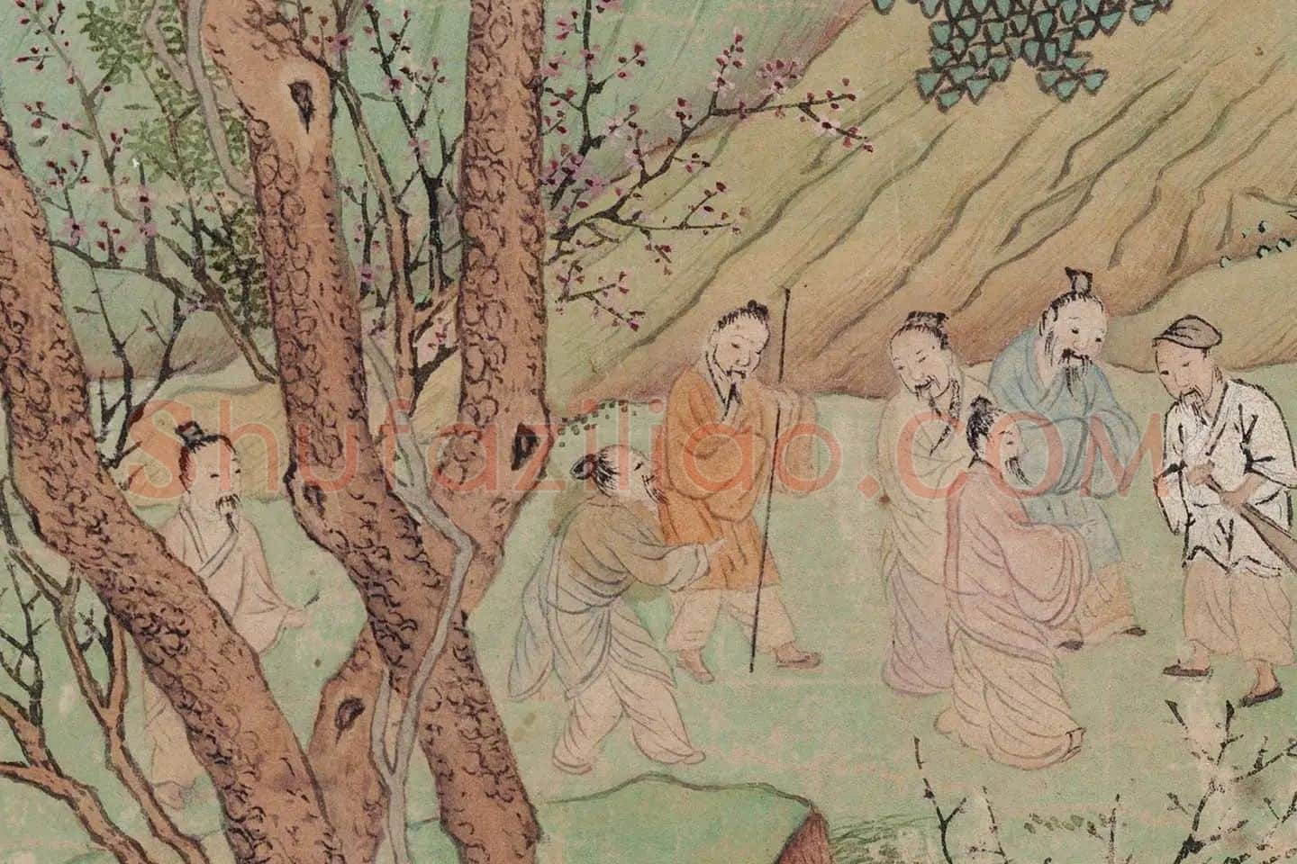 仇英《桃花源图》高清大图局部 (13)