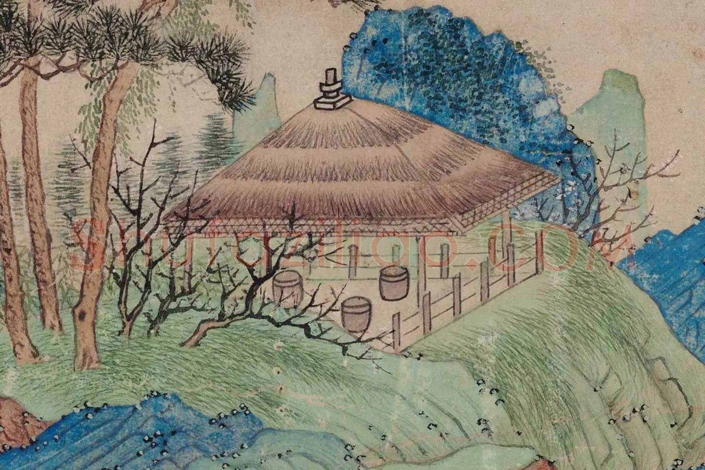 仇英《桃花源图》高清大图局部 (14)