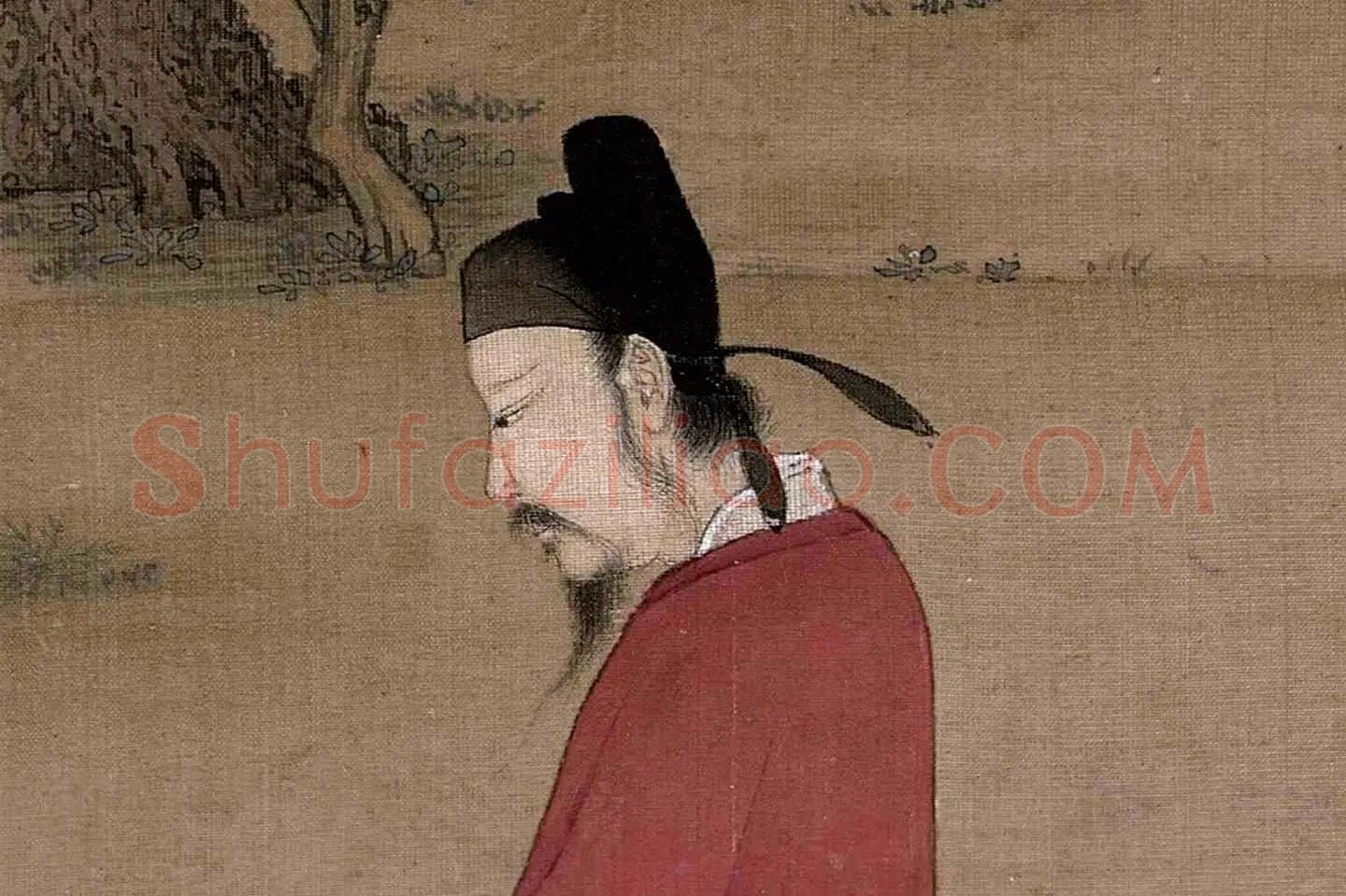 宋徽宗赵佶《听琴图》高清大图局部 (3)
