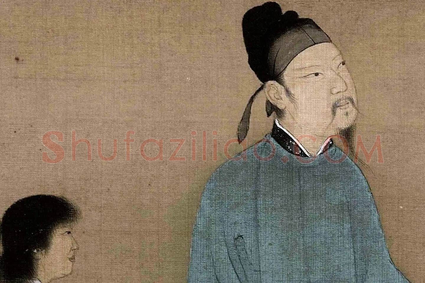 宋徽宗赵佶《听琴图》高清大图局部 (4)