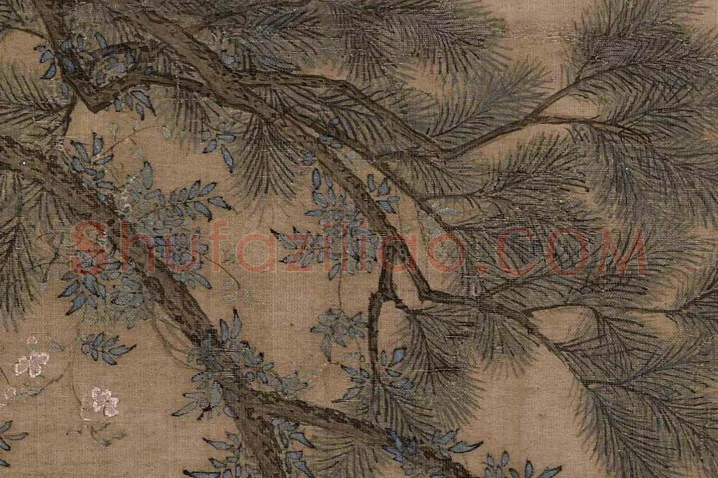 宋徽宗赵佶《听琴图》高清大图局部 (6)