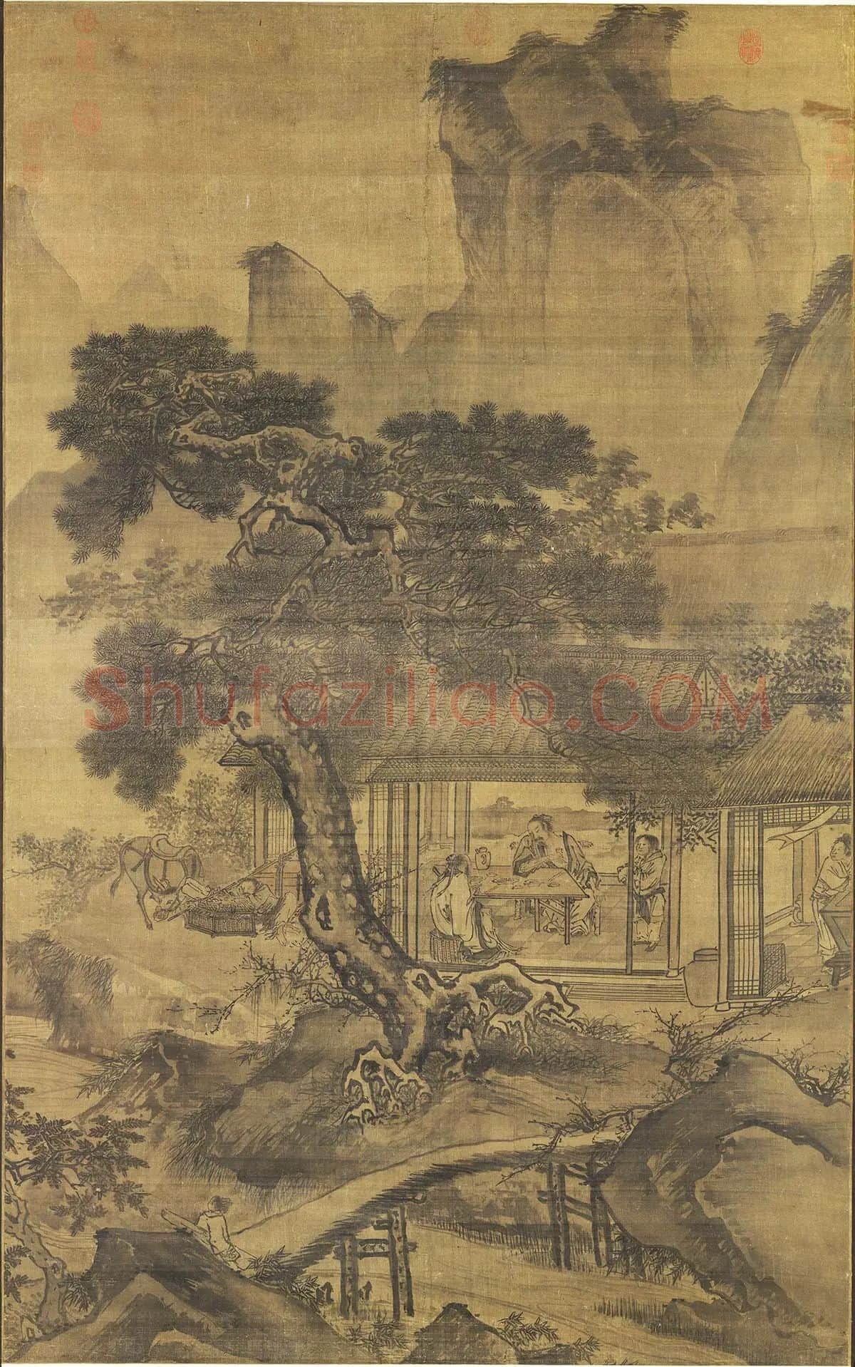 传夏圭《山居留客图》轴