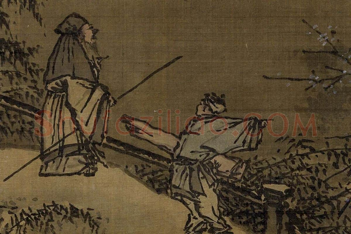 传夏圭《雪屐探梅图》局部 (1)
