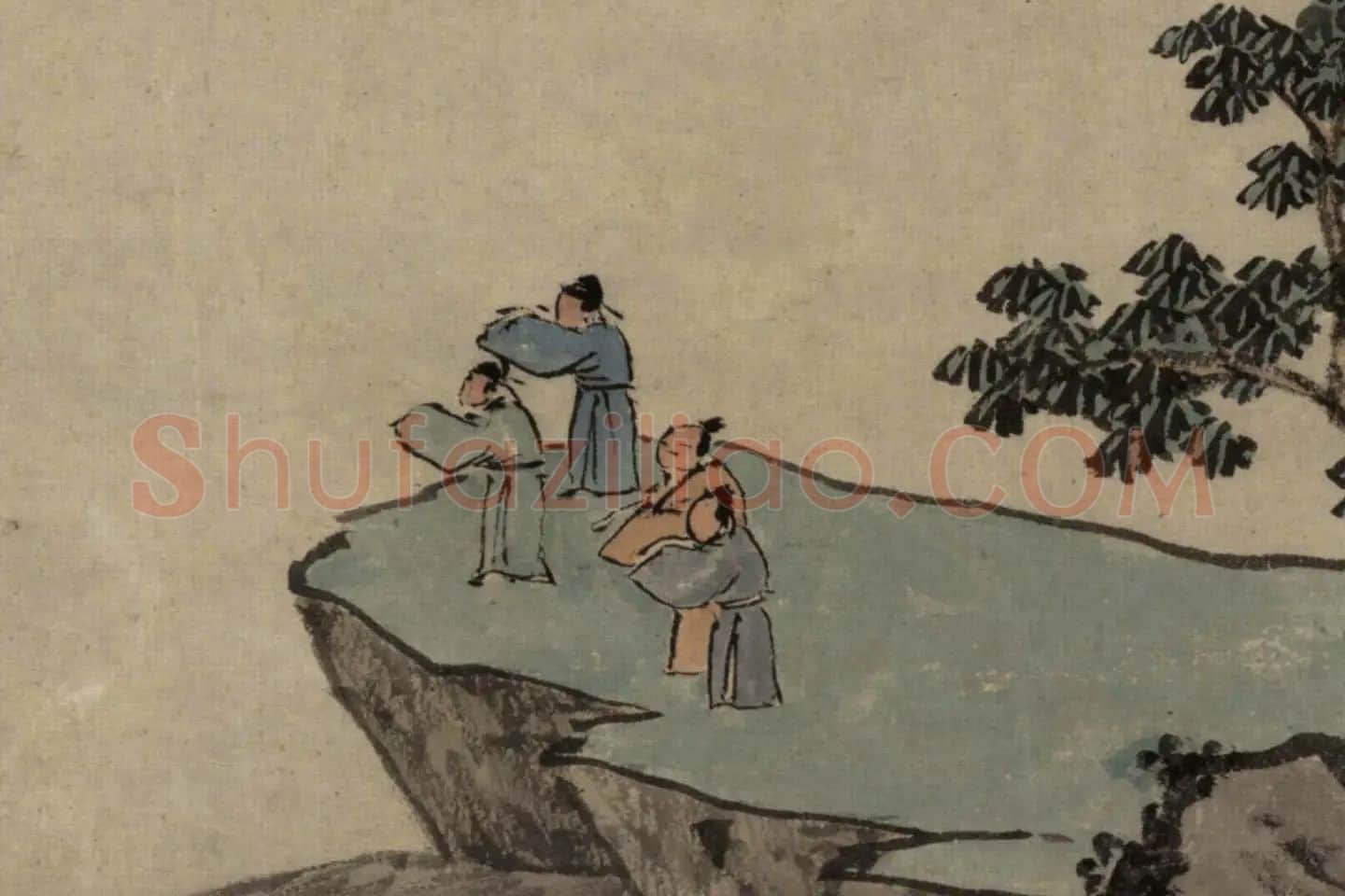 沈周《京江送别图卷》局部 (2)