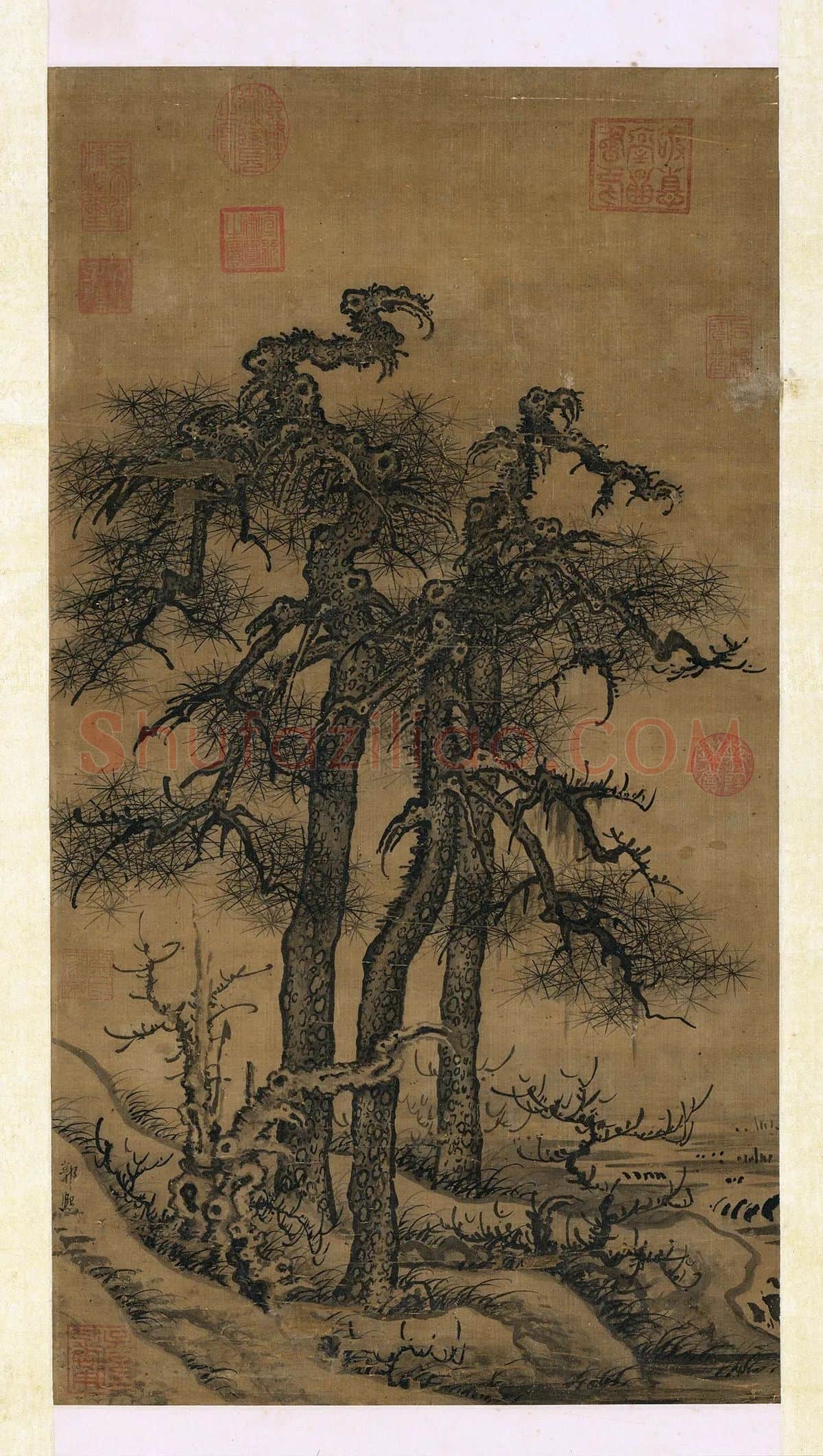 郭熙画松挂轴