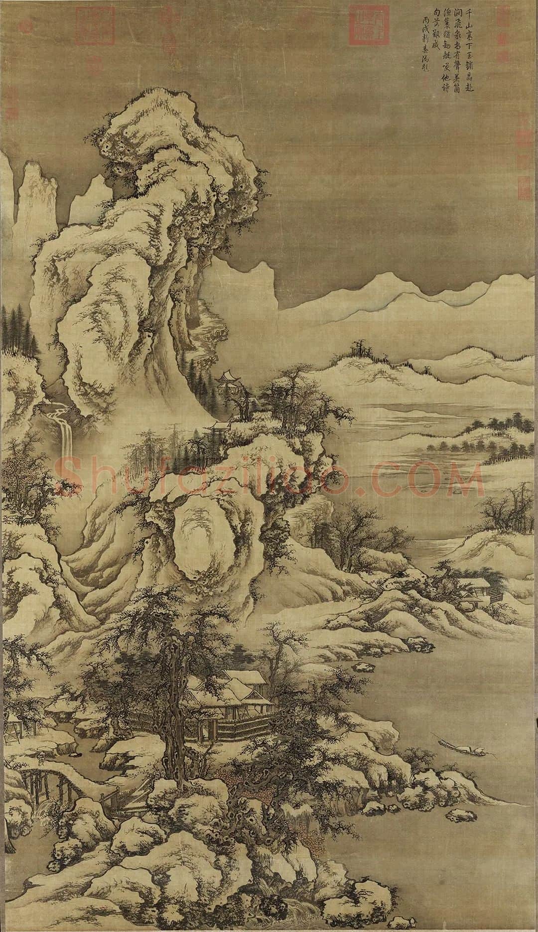 传郭熙画雪景山水画