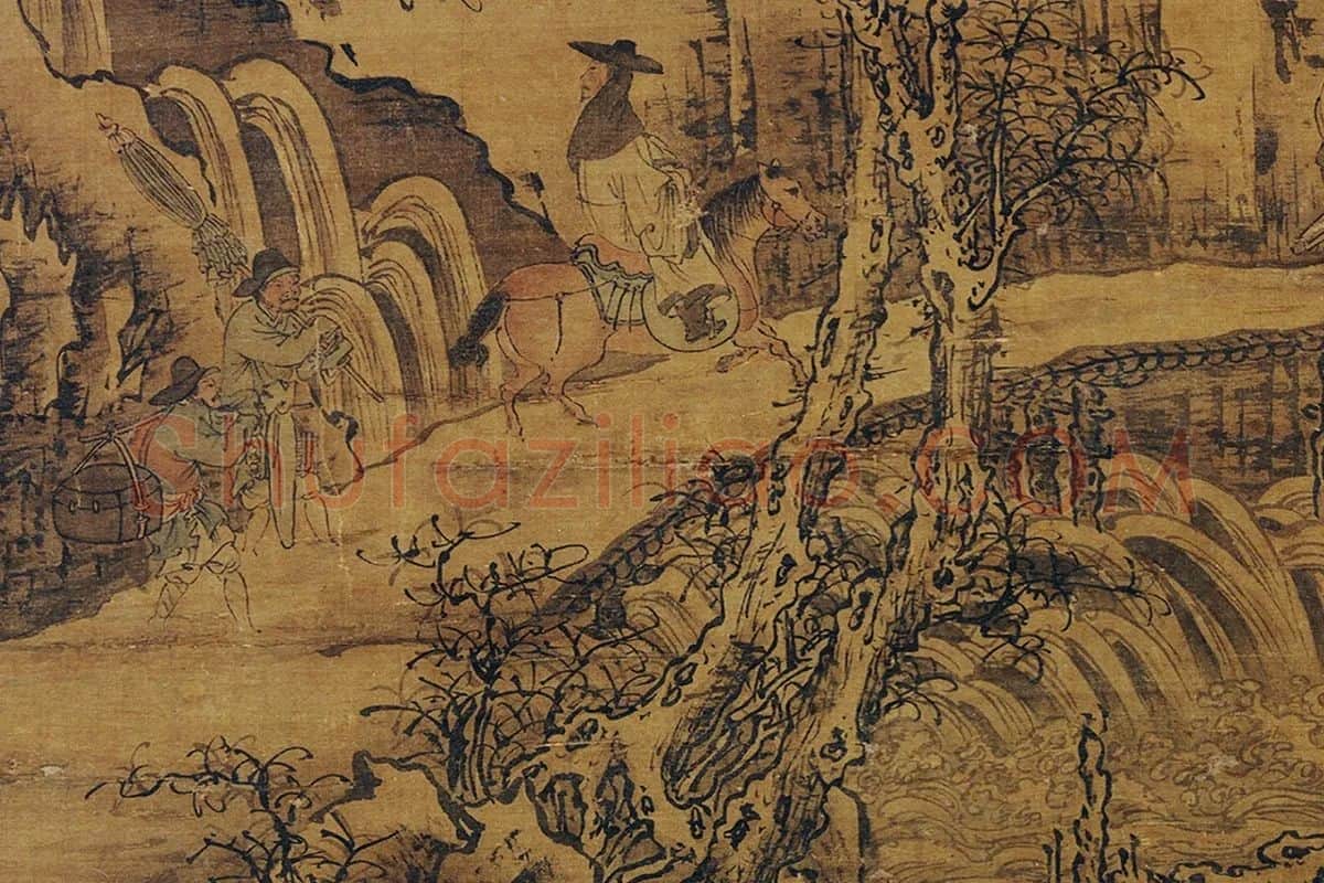 郭熙雪山行旅图局部 (1)