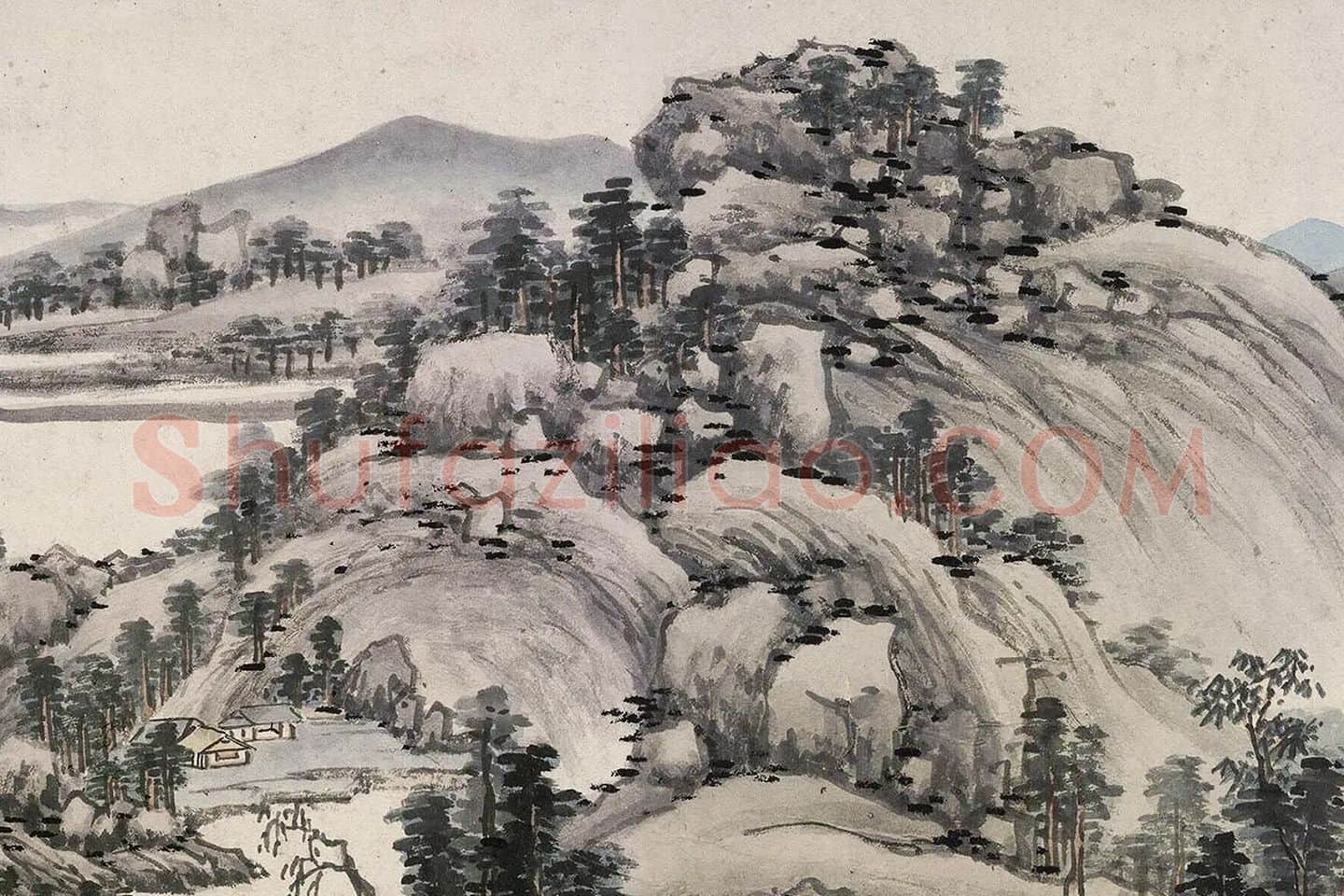 沈周仿黄公望富春山居图局部 (2)