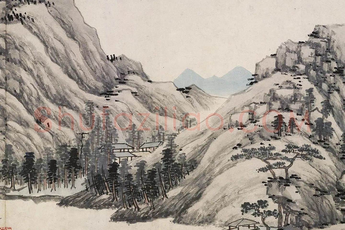 沈周仿黄公望富春山居图局部 (7)