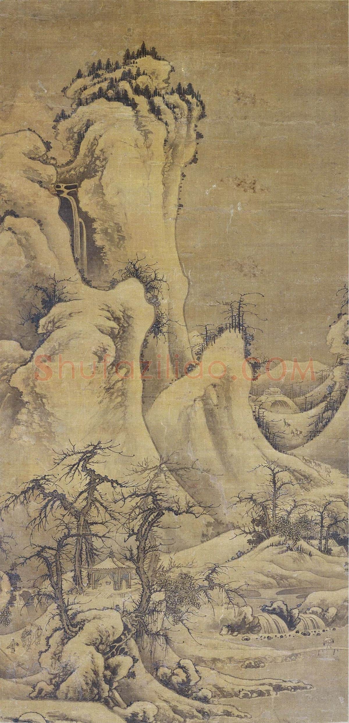 郭熙雪景山水《雪山行旅图》