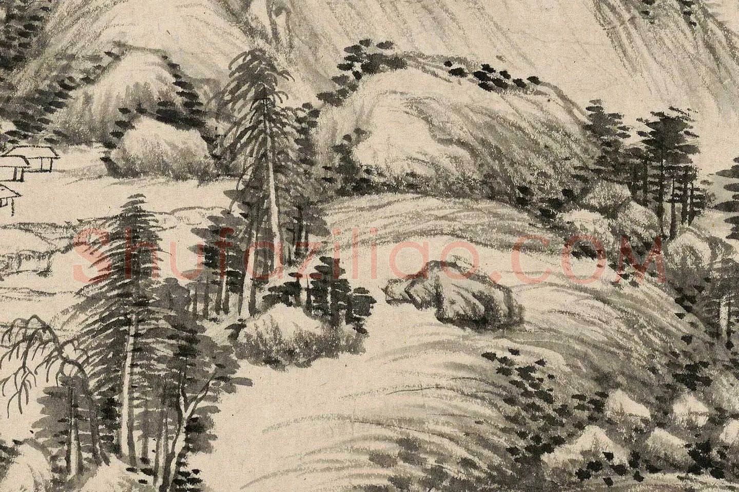 王翚《临富春山居图》局部 (4)