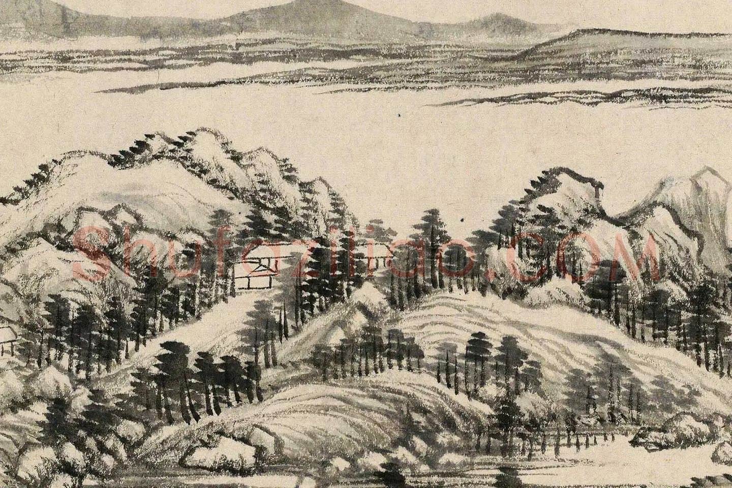 王翚《临富春山居图》局部 (6)