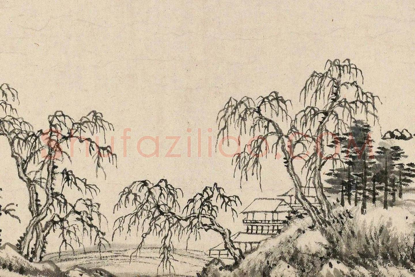 王翚《临富春山居图》局部 (8)