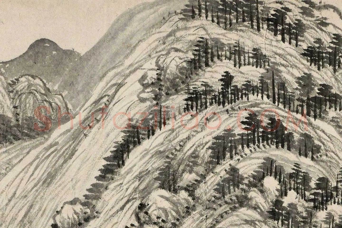 王翚《临富春山居图》局部 (9)