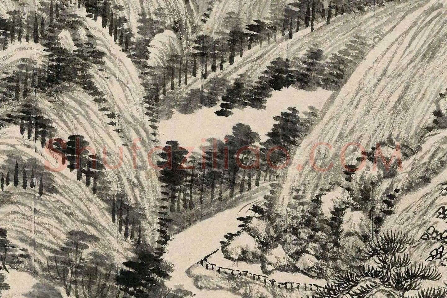 王翚《临富春山居图》局部 (10)