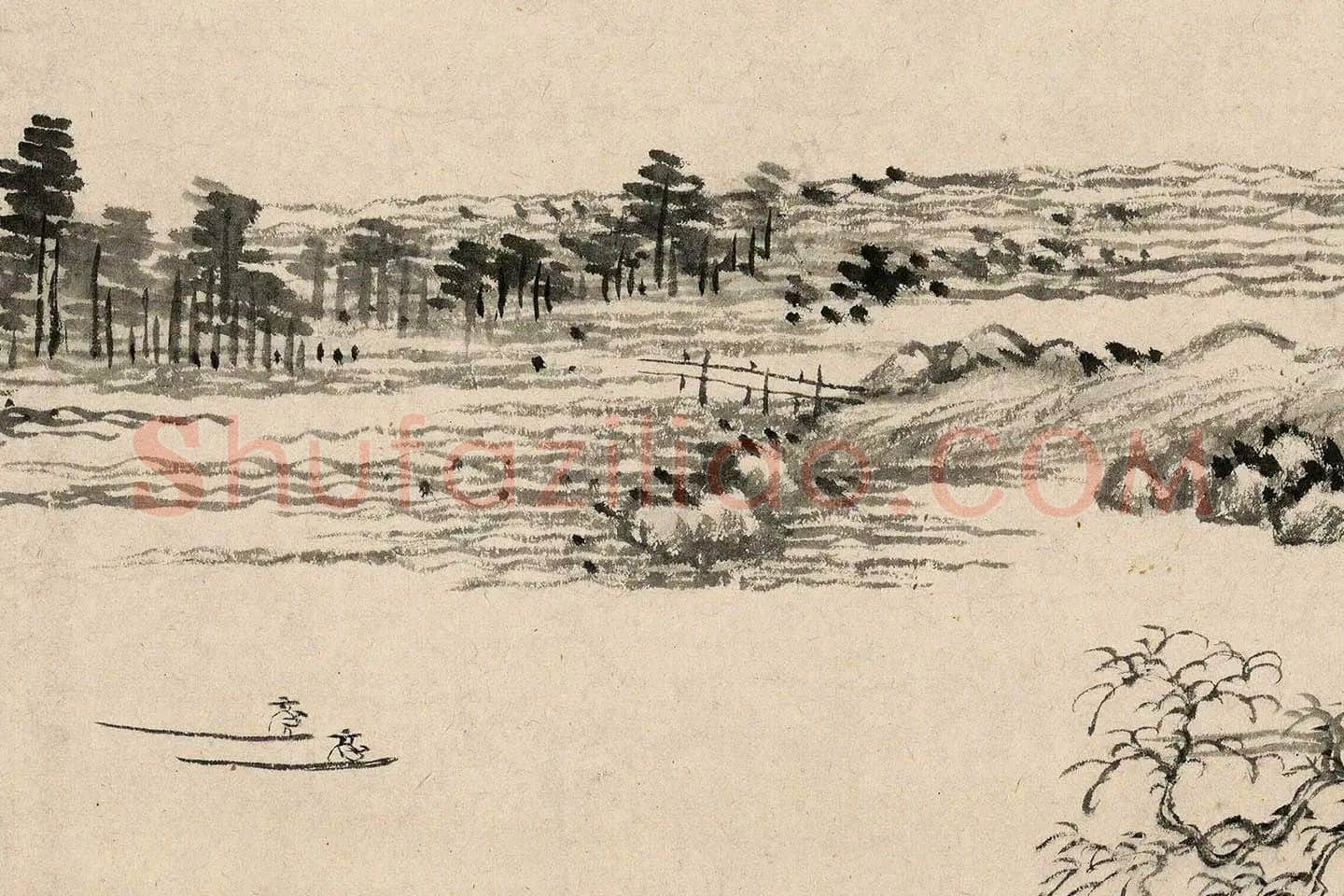 王翚《临富春山居图》局部 (15)