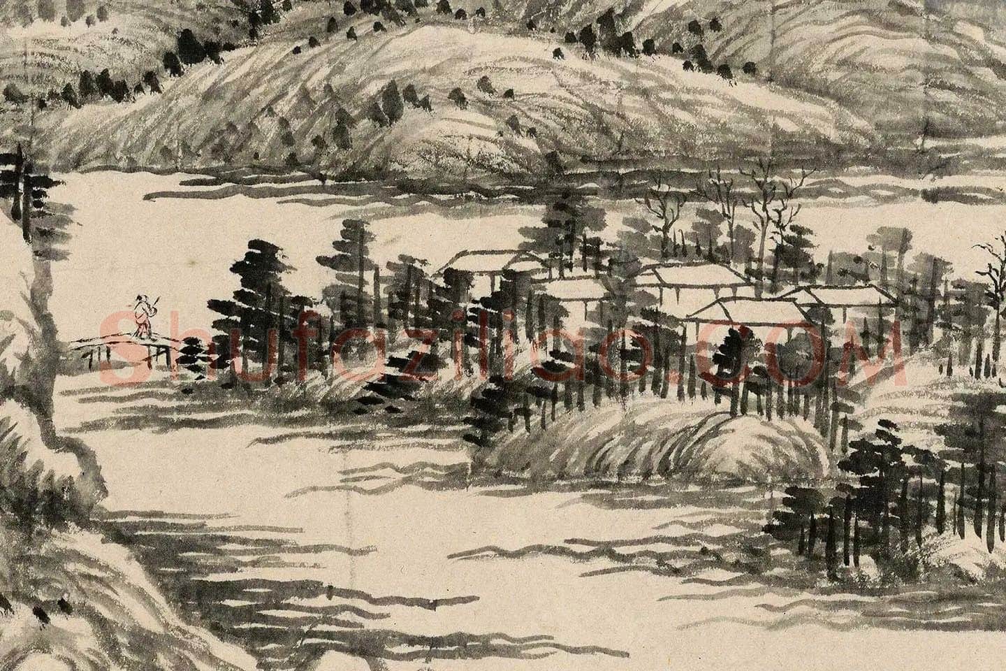 王翚《临富春山居图》局部 (16)