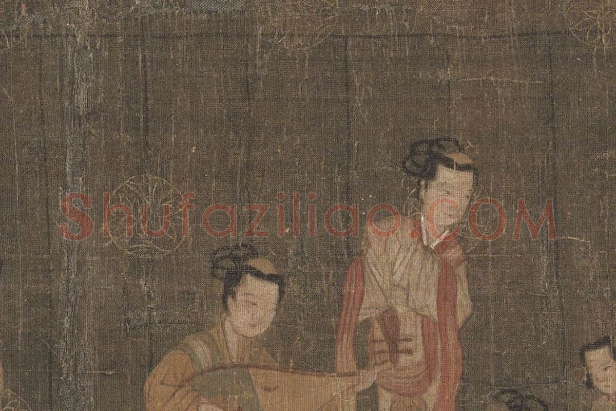 周文矩仕女画《按乐图》局部 (2)