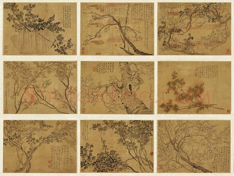 钱杜《墨梅图册》共11开