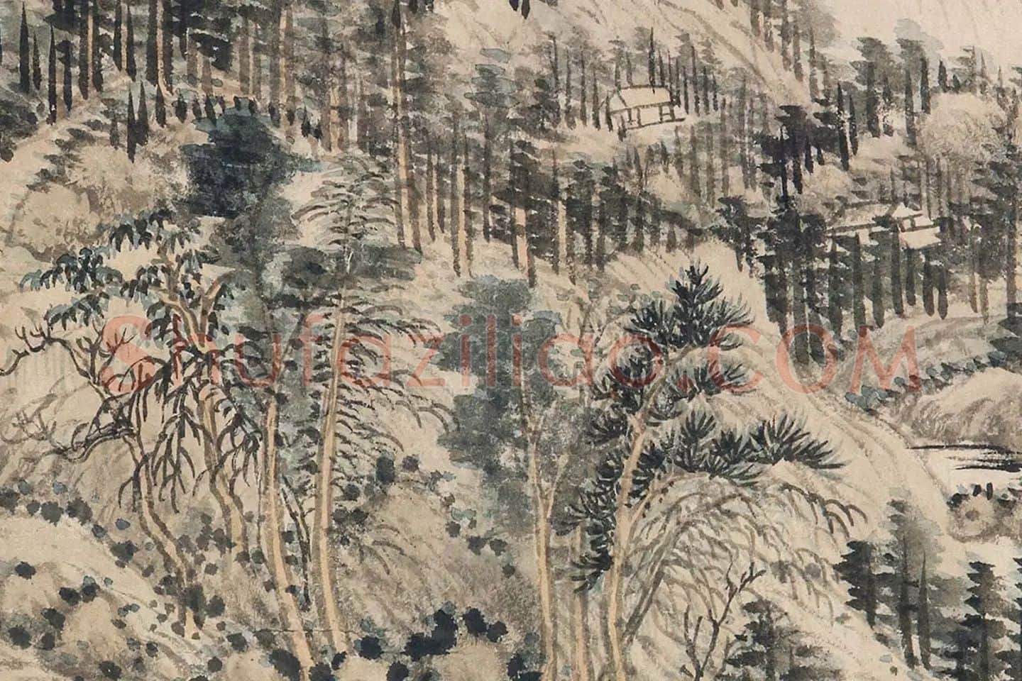 王翚《仿富春山居图》局部 (8)