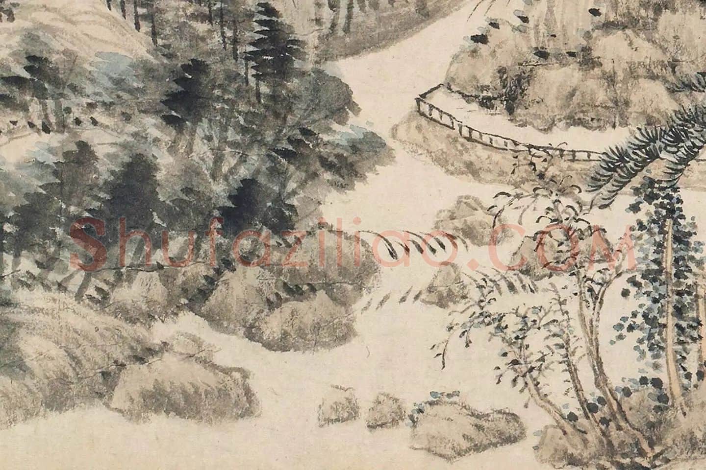 王翚《仿富春山居图》局部 (9)