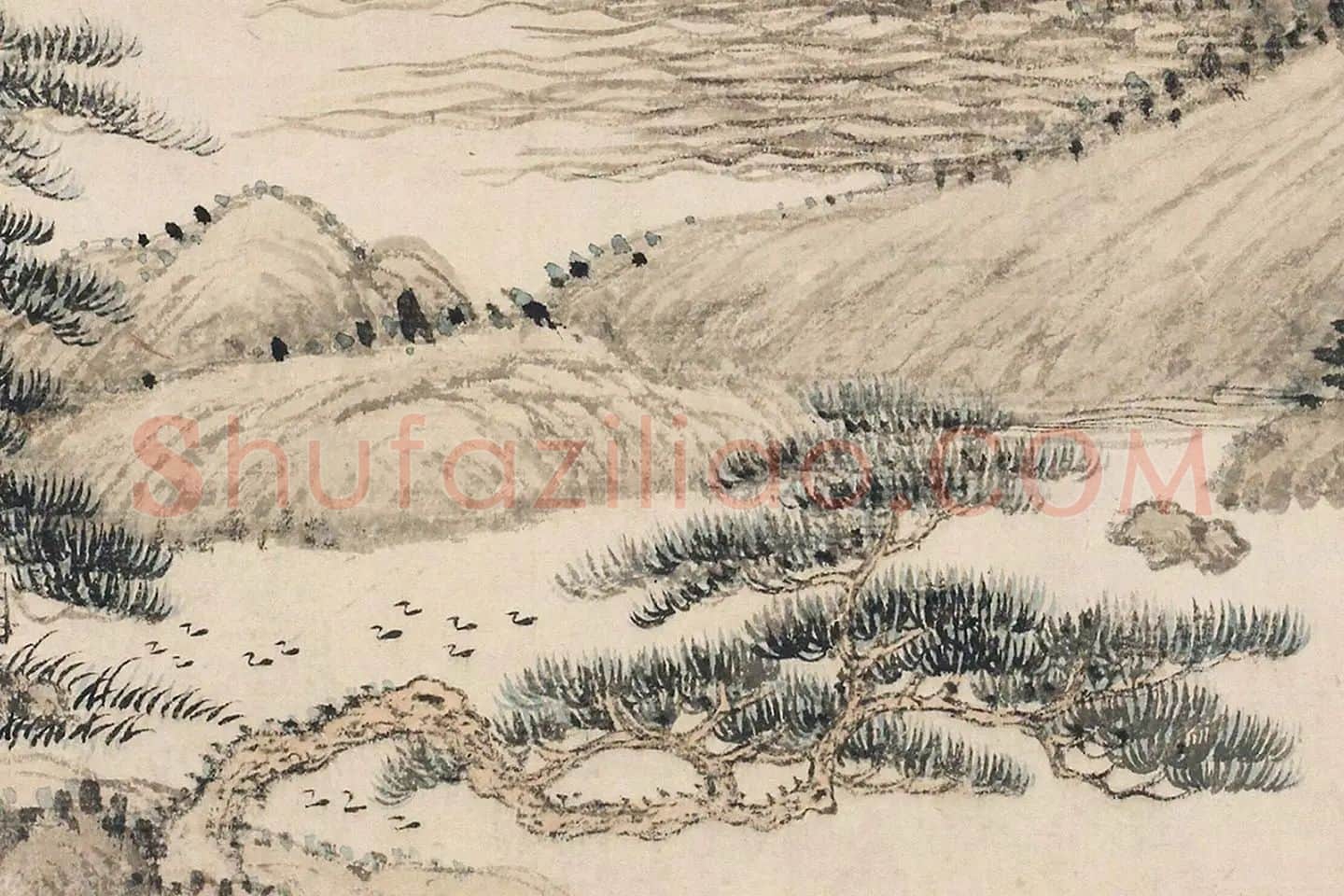 王翚《仿富春山居图》局部 (12)