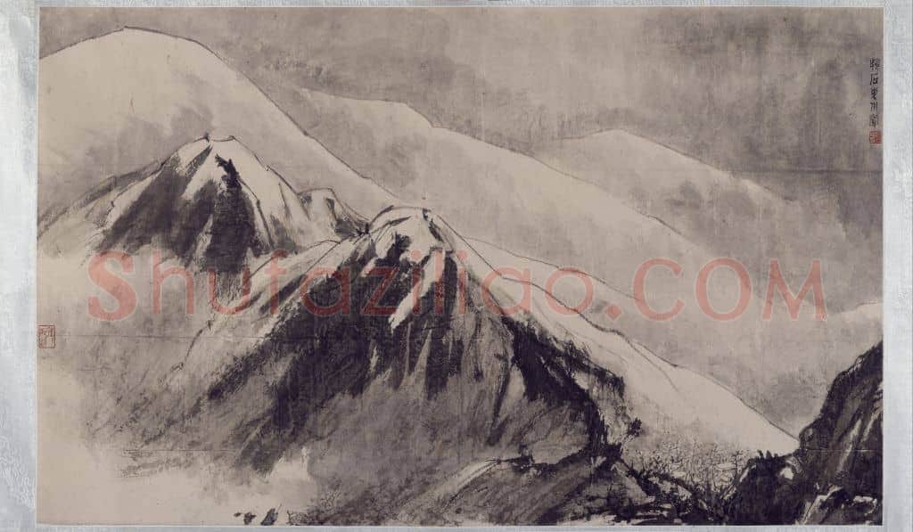 傅抱石雪山行旅图横幅 | 故宫绘画藏品