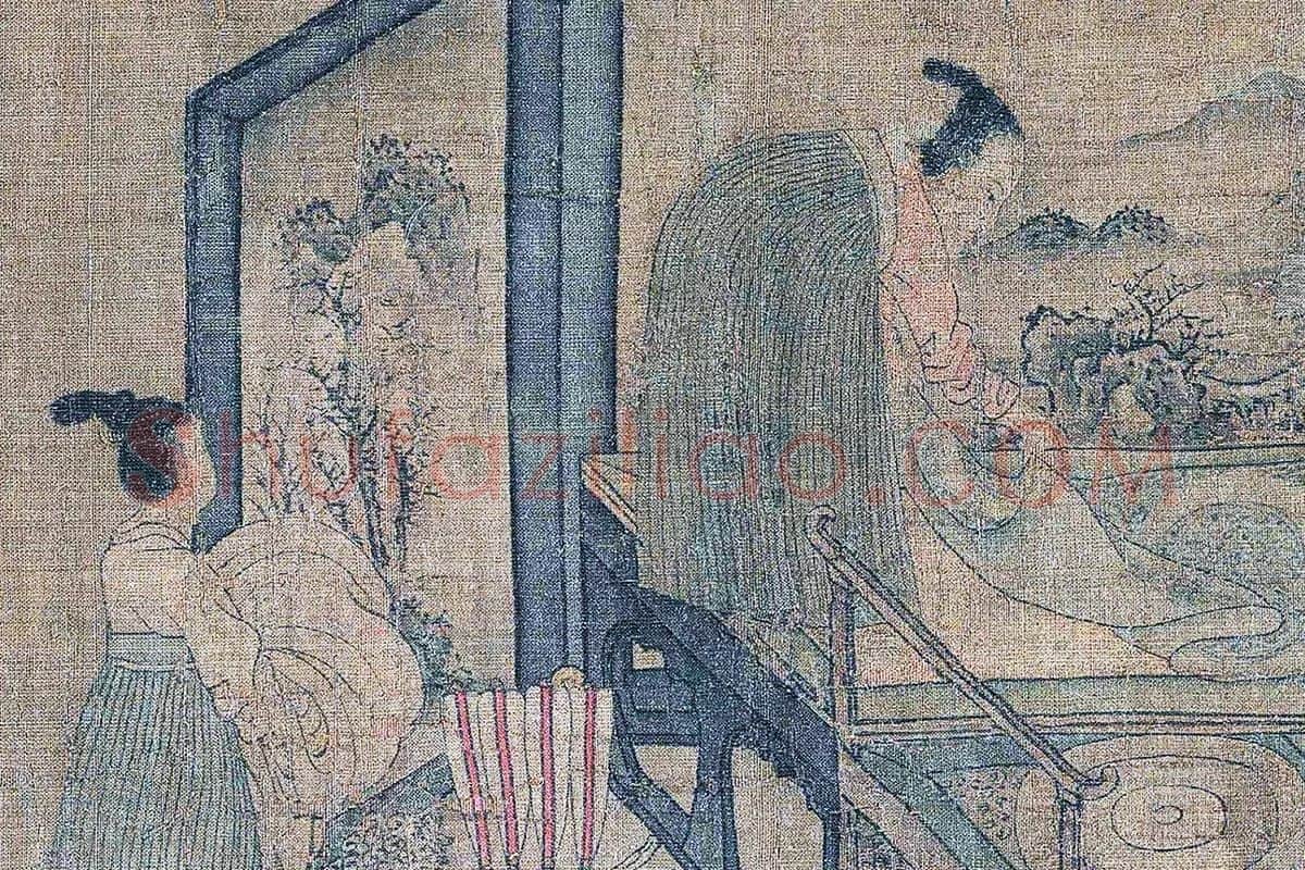 周文矩《重屏会棋图》高清大图局部 (4)