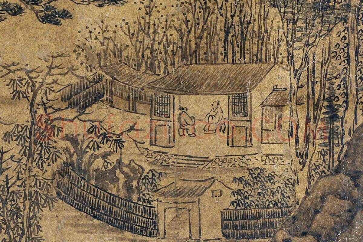汪昻仿董源山水局部 (1)