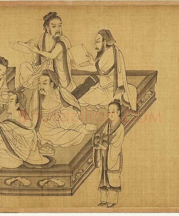 杨子华《勘书图》卷_05