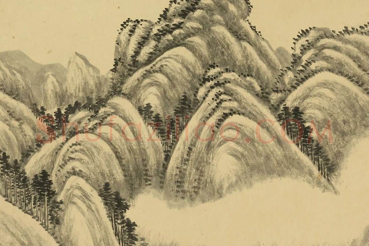 唐岱《仿吴镇山水》局部 (3)