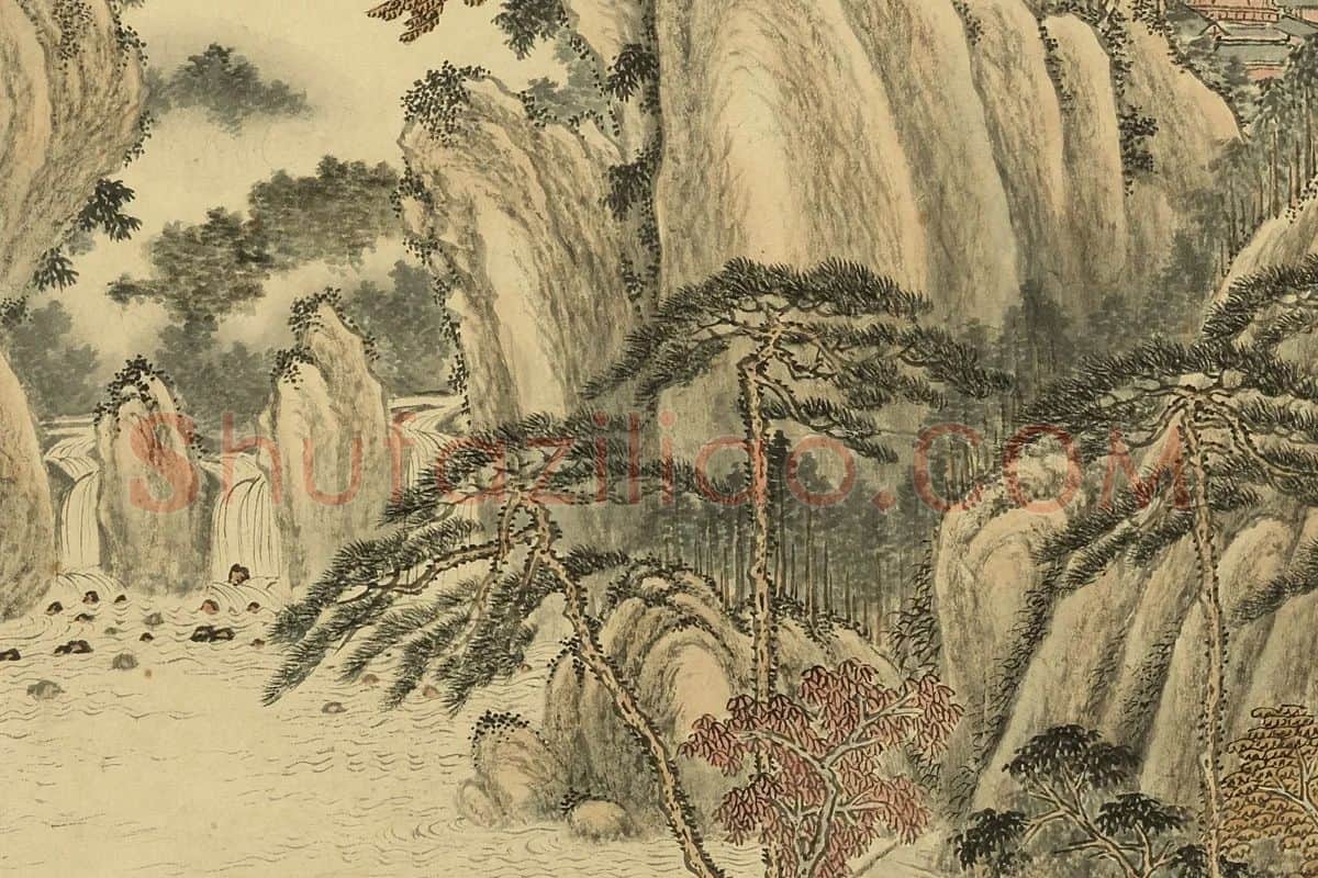 唐岱《仿王蒙山水》局部 (2)