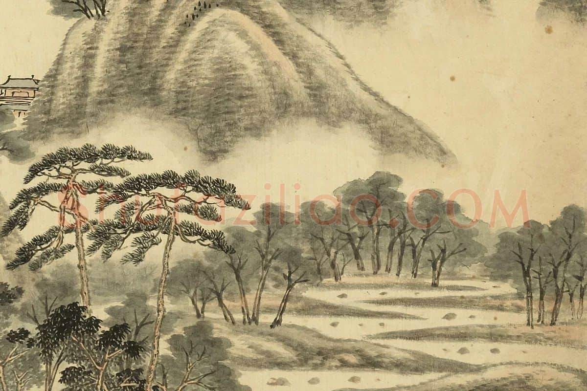 唐岱《仿高克恭山水》局部 (2)