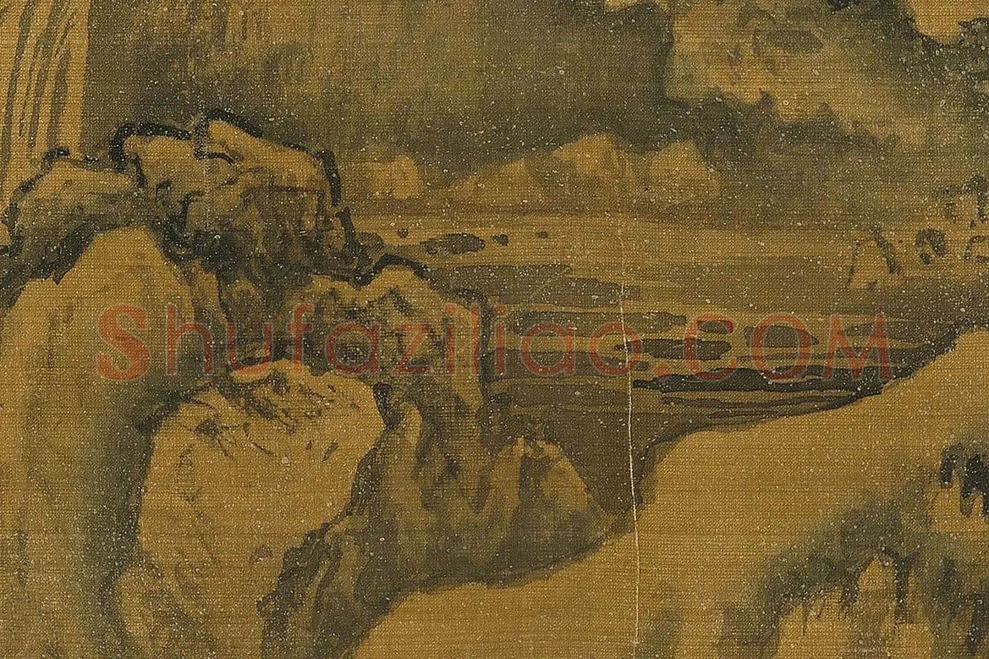 王诜《渔村小雪图》高清大图局部 (10)