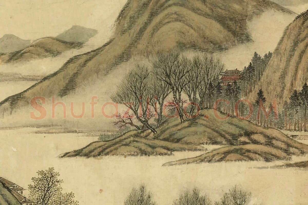 清·唐岱《仿赵令穰春景山水》局部 (3)