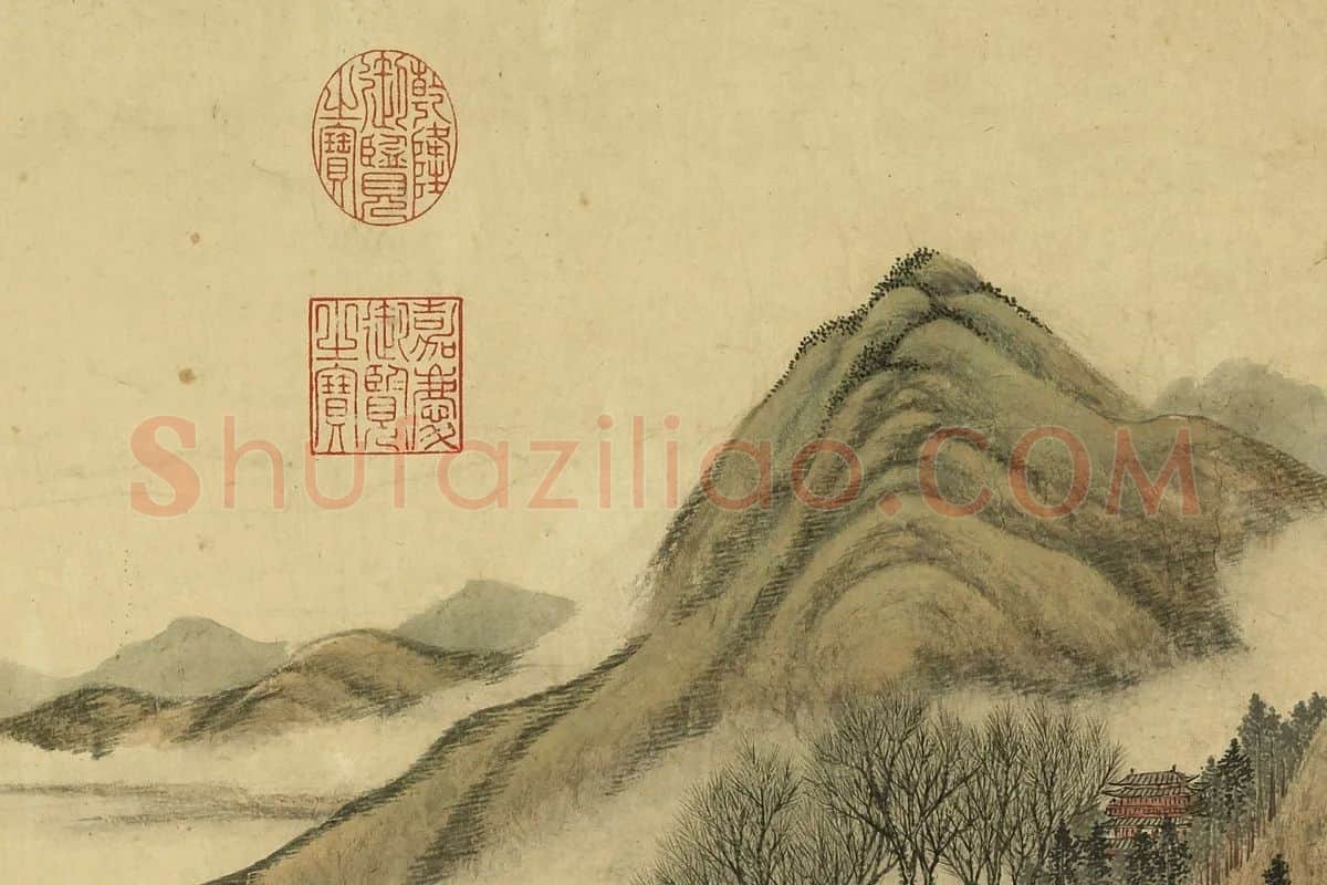 清·唐岱《仿赵令穰春景山水》局部 (4)