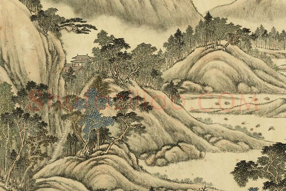 唐岱《仿王诜山水》局部 (2)