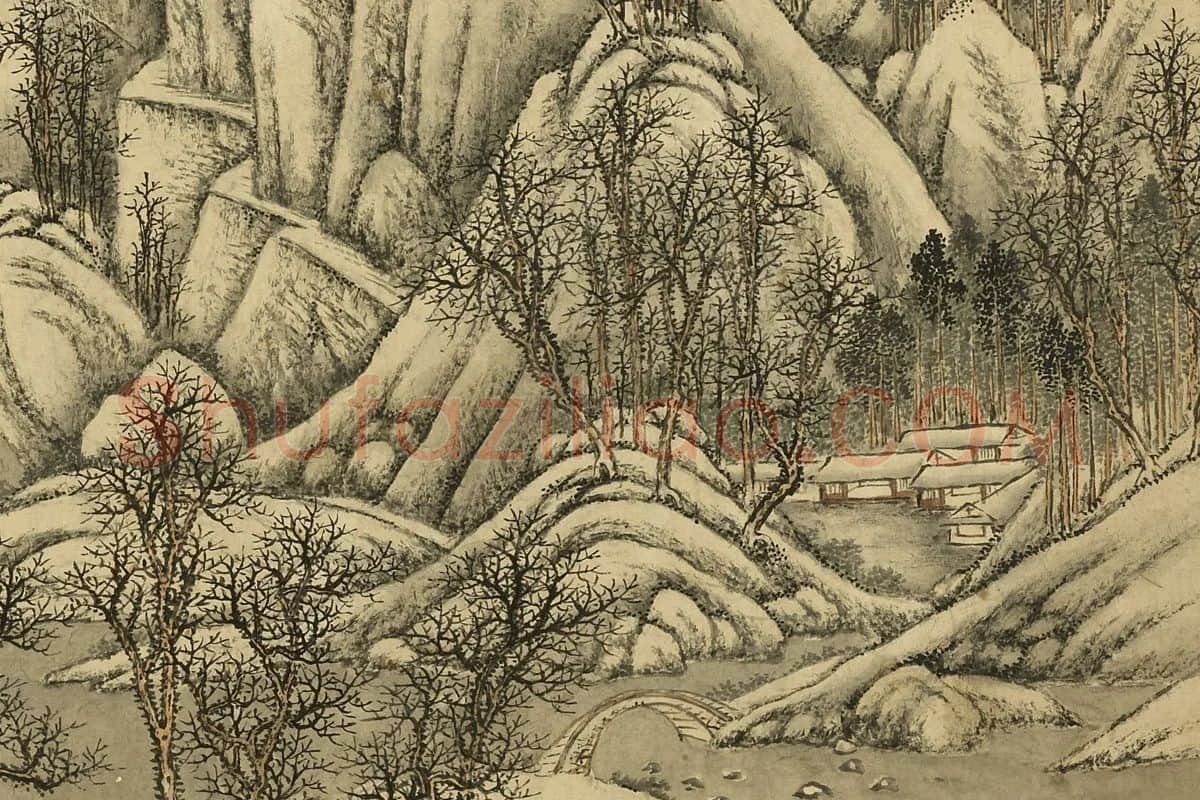 唐岱《仿许道宁雪景山水》局部 (2)