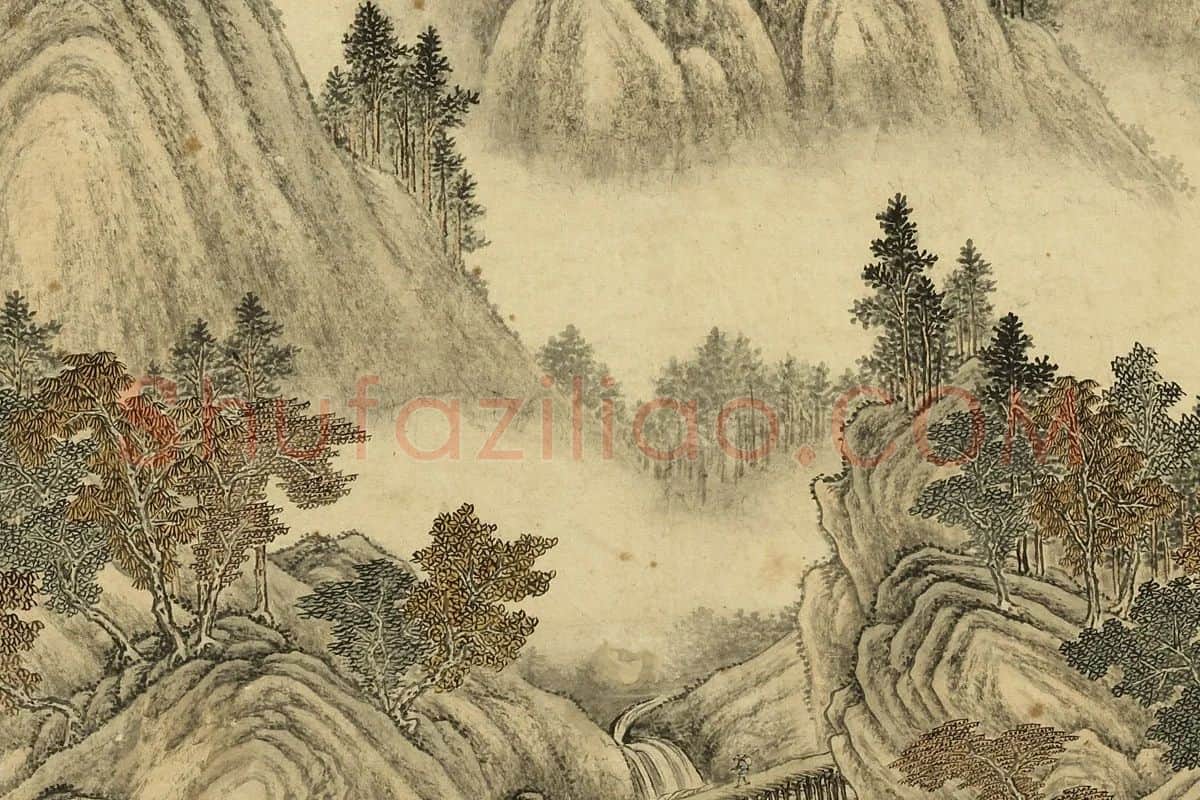 清·唐岱《仿范宽山水》局部 (2)