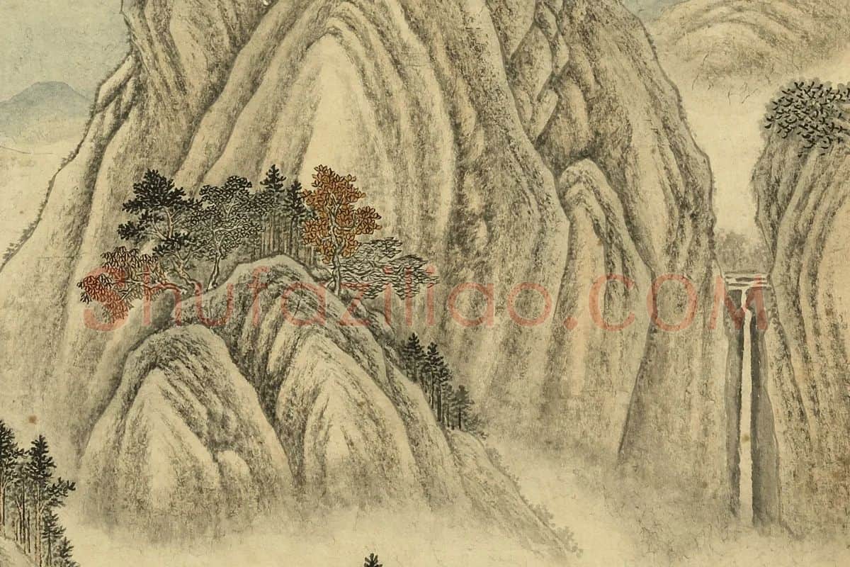 清·唐岱《仿范宽山水》局部 (3)