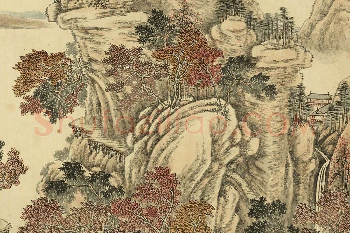 唐岱《仿关仝秋景山水》局部 (3)