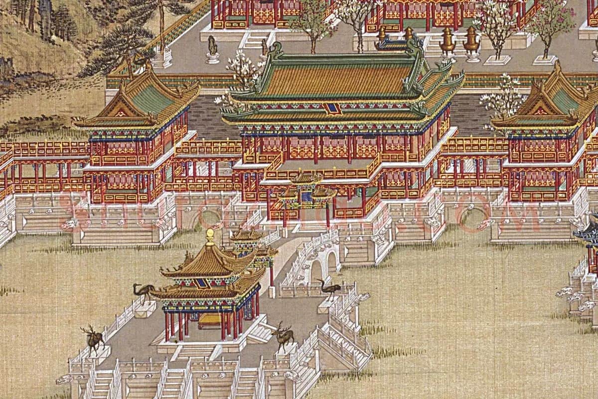 唐岱、沈源《方壶胜境》高清大图局部-(2)
