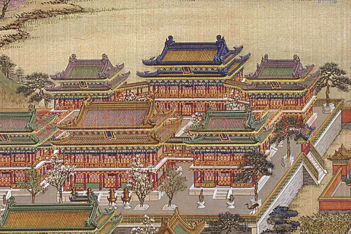 唐岱、沈源《方壶胜境》高清大图局部-(3)