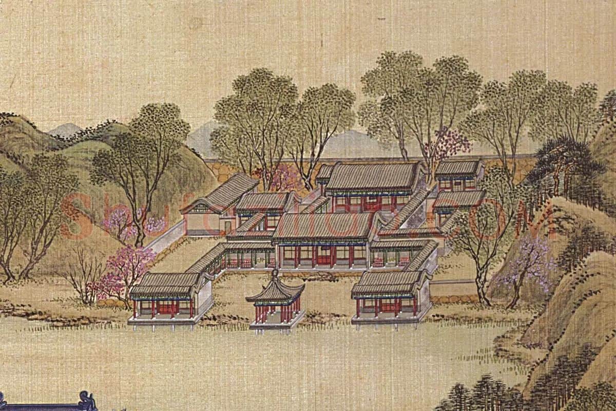 唐岱、沈源《方壶胜境》高清大图局部-(4)
