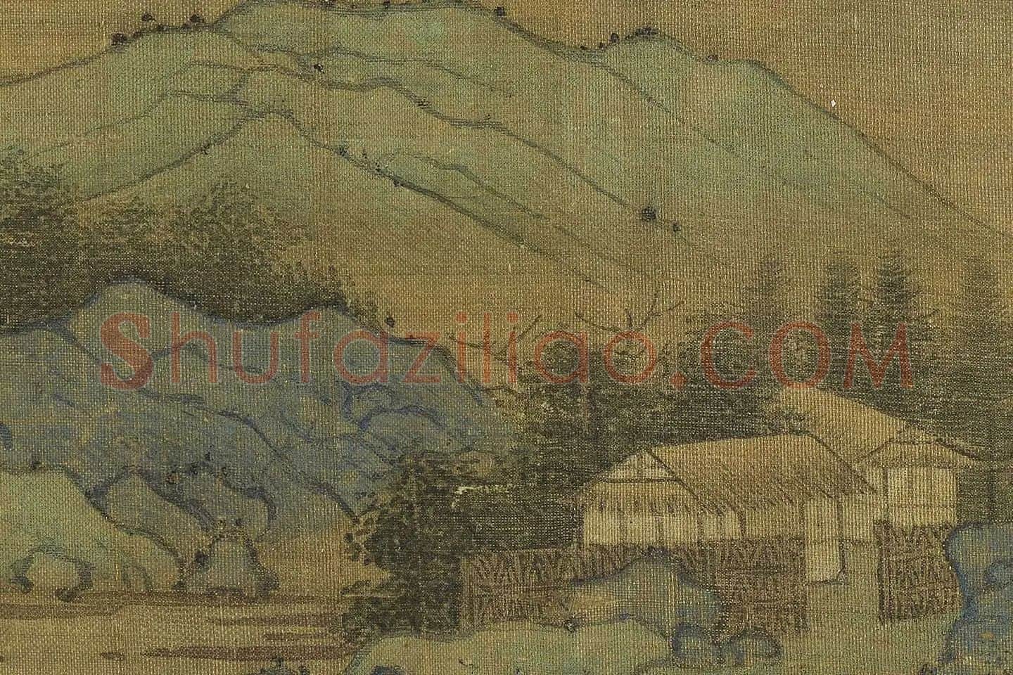 传王诜山水画《瀛山图》高清大图局部 (15)