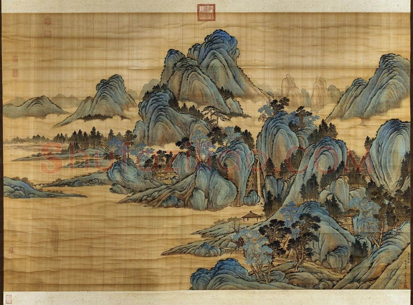 唐岱仿赵孟頫青绿山水《夏山高逸图》