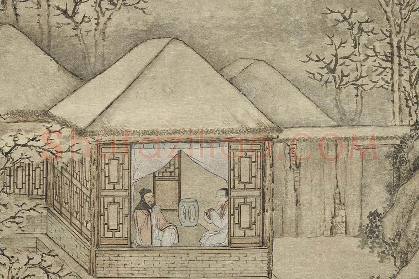 唐岱《雪景人物即事御题》局部 (2)