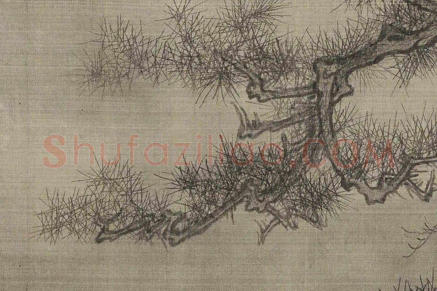 王诜《渔村小雪图》高清大图局部 (11)